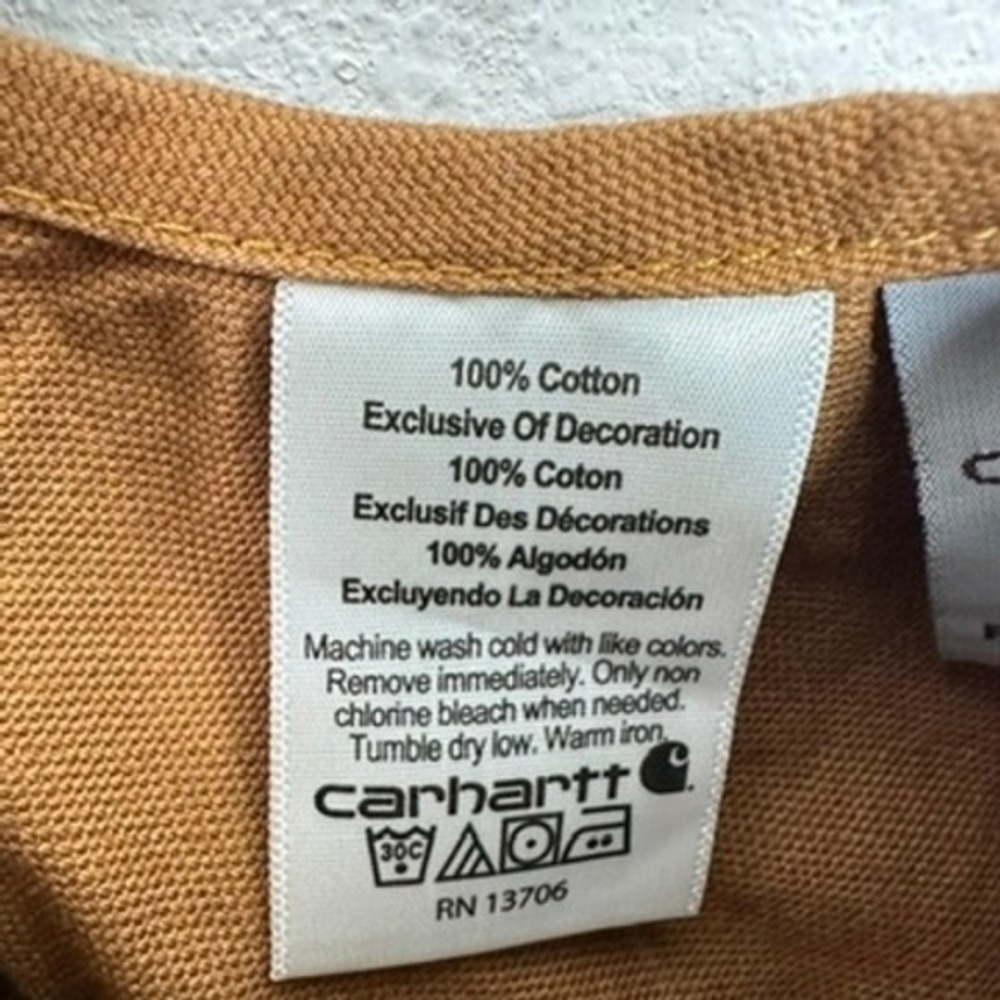 Carhartt Baby Toddler Set Brown Canvas Bib Overalls and Black Sweatshirt Size 6M - Picture 9 of 16